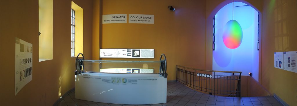 Panoráma kép a budapesti Központi Vásárcsarnokban létrehozott Szín-térről