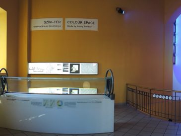 Panoráma kép a budapesti Központi Vásárcsarnokban létrehozott Szín-térről